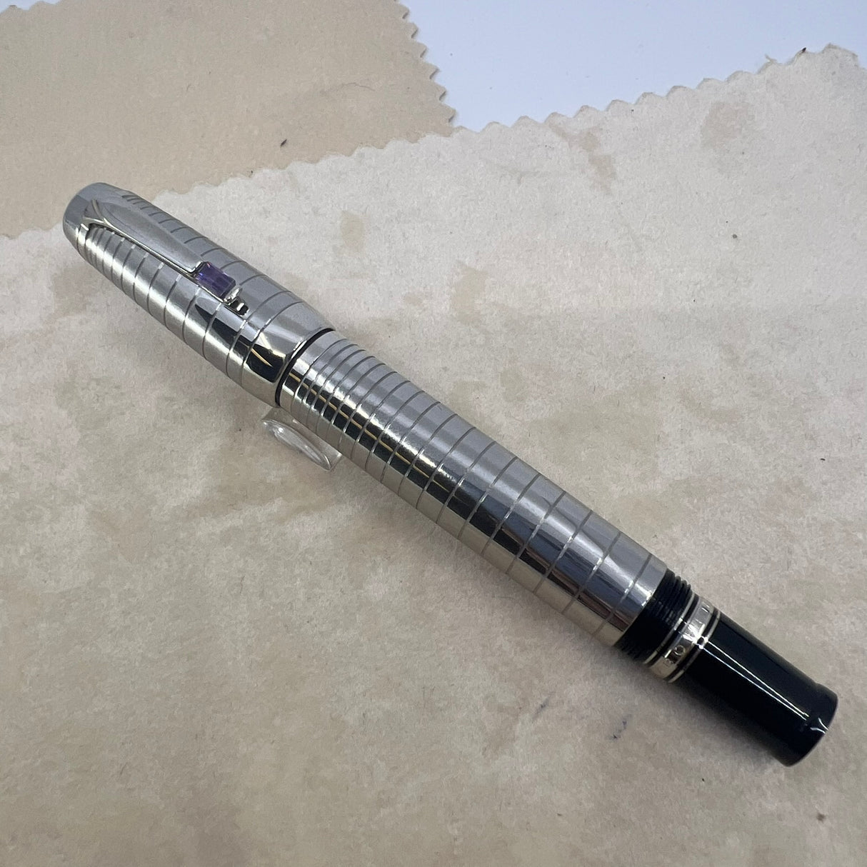 Montblanc Boheme Steel Noir Fountain Pen - Medium 18kt Gold Nib