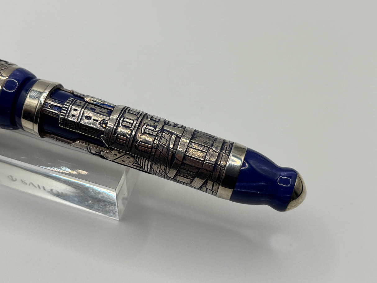 Montegrappa Heavy Sterling Silver over Celluloid Body Limited Edition Barbiere Di Siviglia (Barber of Seville) Rollerball Circa 2009