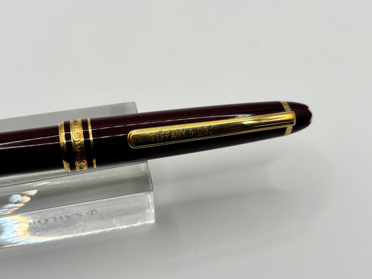 Montblanc Meisterstück Burgundy Red engraved Tiffany & Co on clip -Rollerball