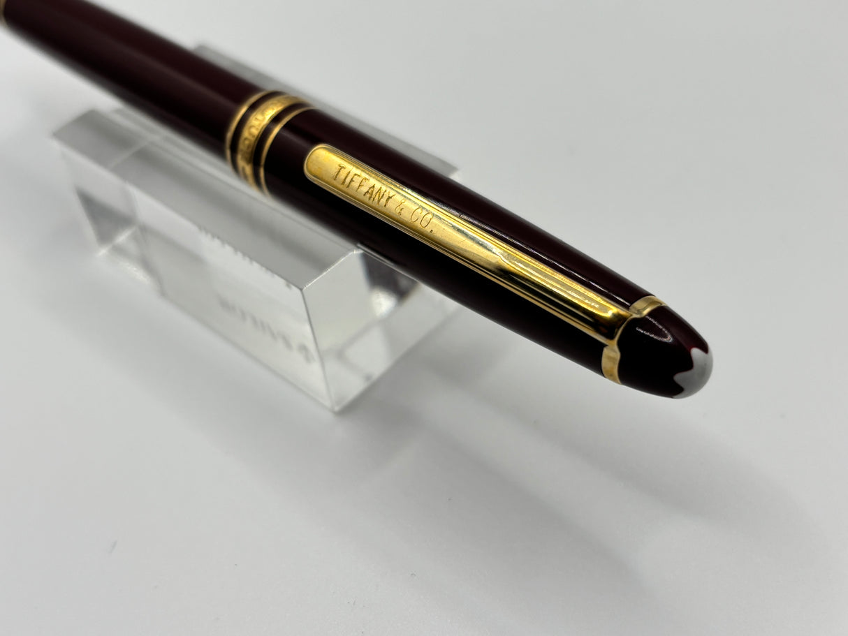 Montblanc Meisterstück Burgundy Red engraved Tiffany & Co on clip -Rollerball