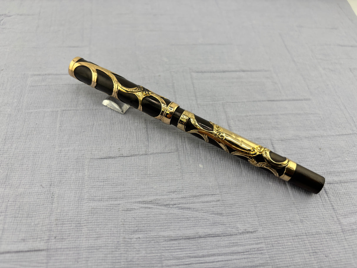 Parker Lucky Curve #16 Gold Filled Filigree Overlay Eyedropper Fountain Pen