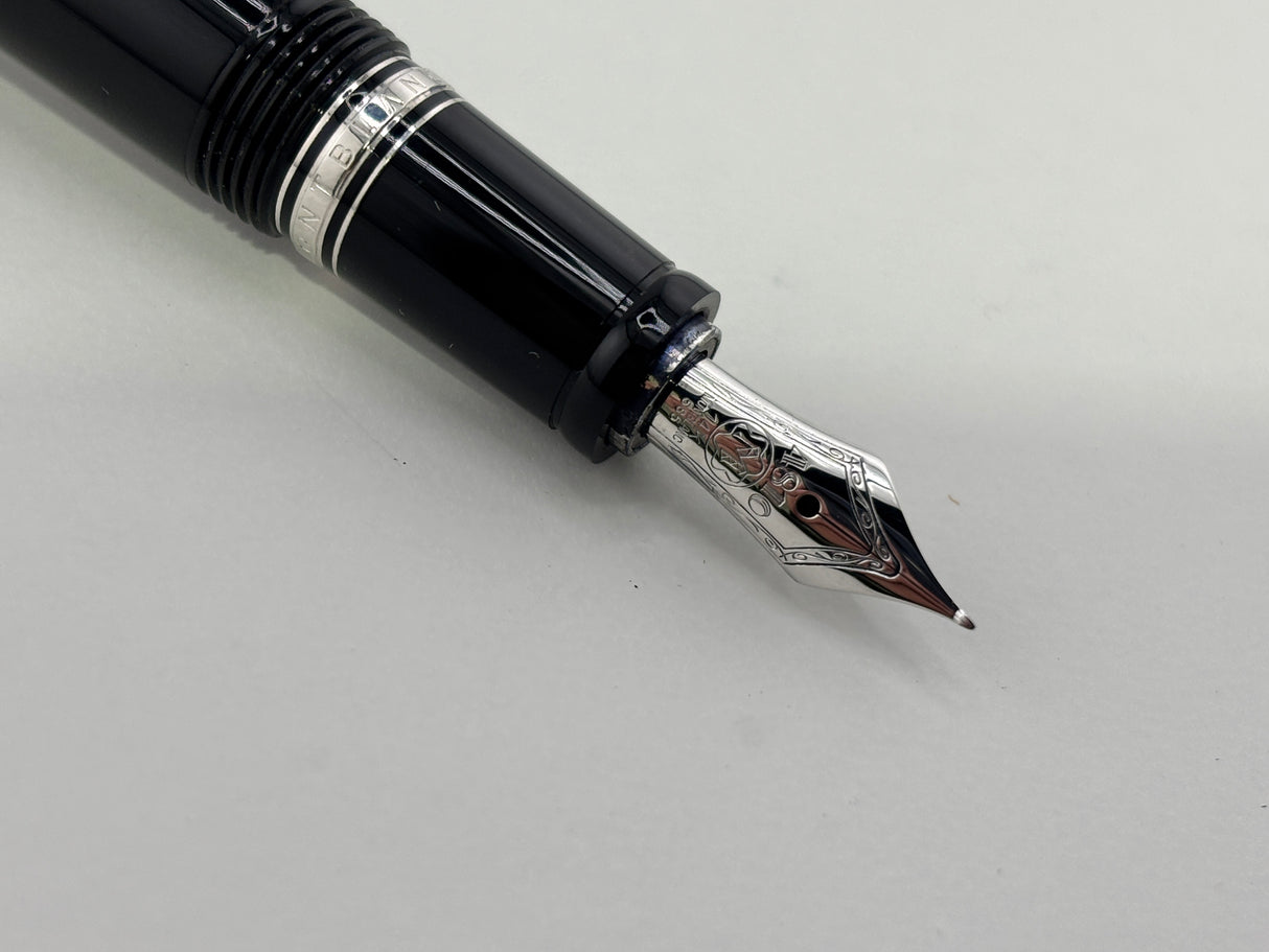 Montblanc Boheme Retractable Nib Black Rhodium Trim Blue Gem Fountain Pen