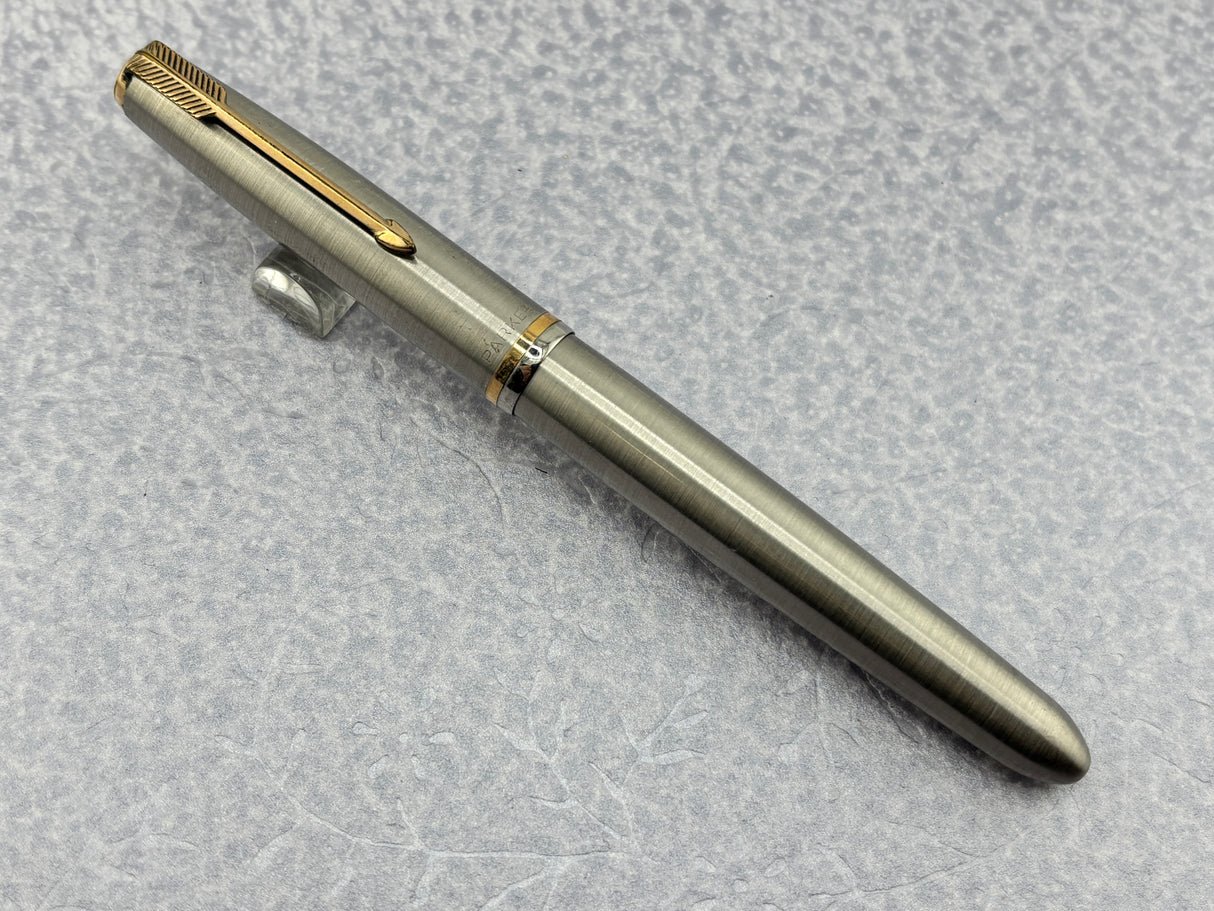 Parker # 51 Aerometric Flighter Stainless Steel circa 1950 - Fountain Pen
