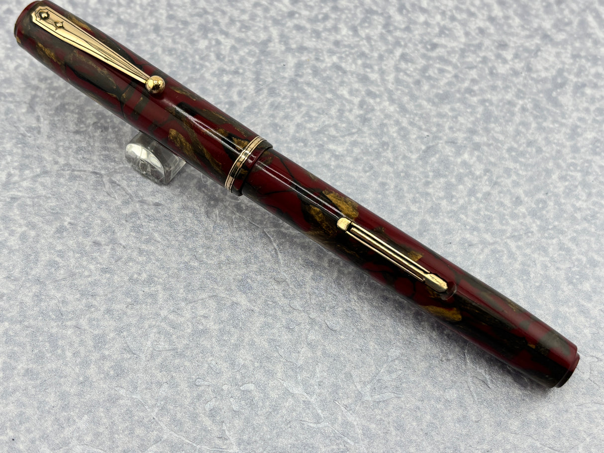 Waterman # 92 Red wine & Gold Marble - Fountain Pen