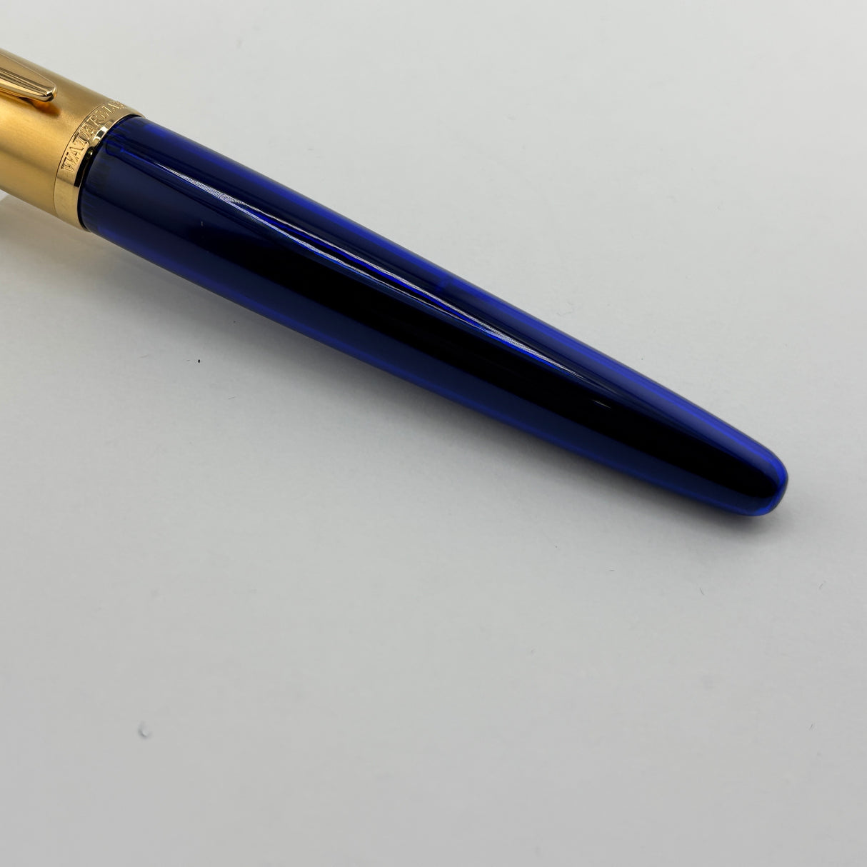 Waterman Edson Blue Translucent Fountain Pen - Medium 18 Kt Gold Nib