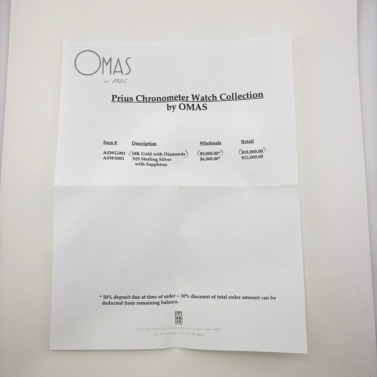 OMAS Prius Chronometer Watch - Solid Gold 18K - Extremely Rare!
