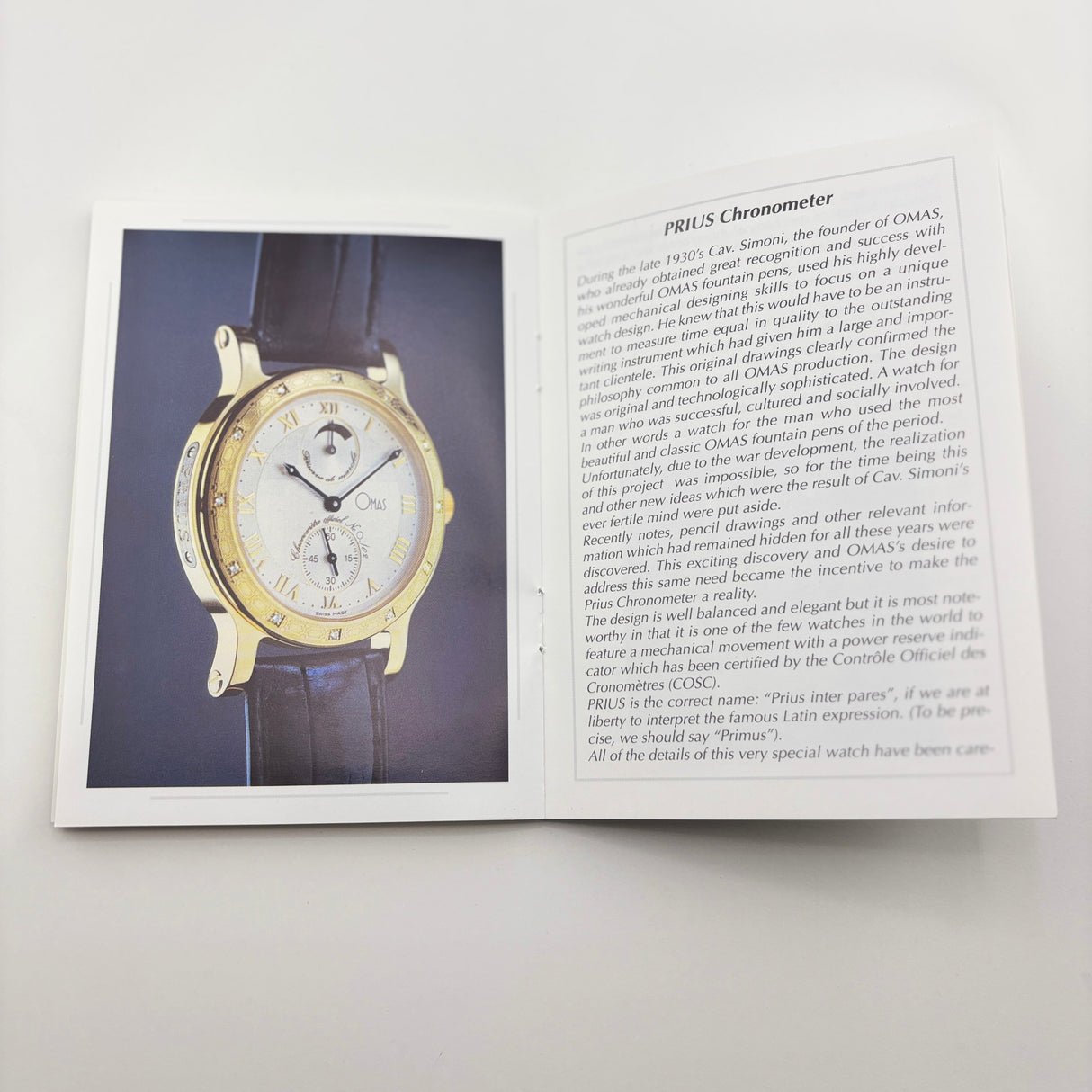 OMAS Prius Chronometer Watch - Solid Gold 18K - Extremely Rare!