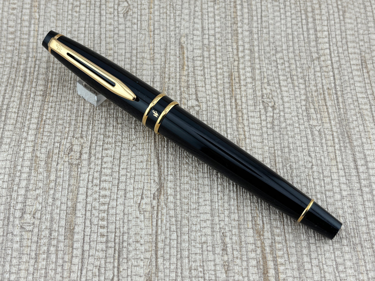 Waterman Expert Black Gold Trim - Rollerball Pen