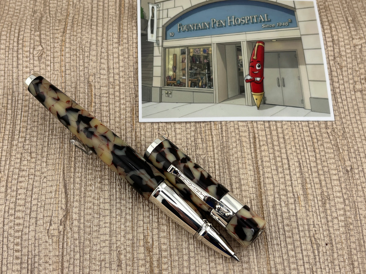 Yard-o-Led Astoria Grand Cream Ebony Rollerball Pen