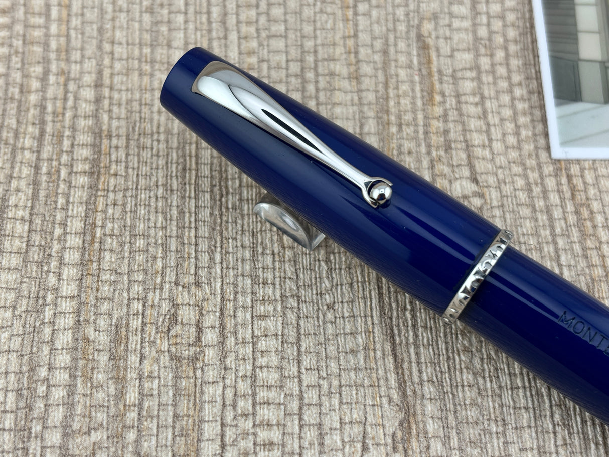 Montegrappa "Monte Grappa" Blue Gold Fountain Pen - Broad 14kt Gold Nib