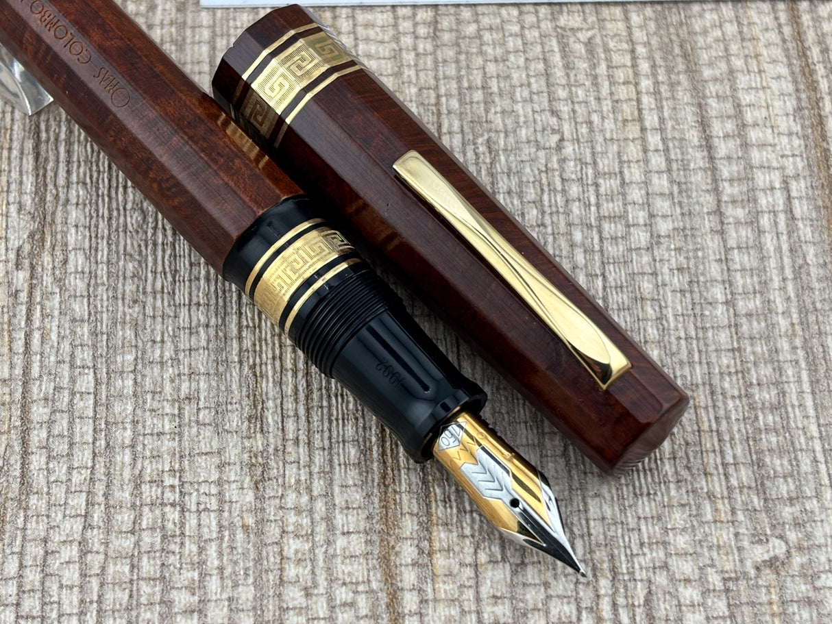OMAS Cristoforo Colombo II Limited Edition Briarwood Fountain Pen - Fine 18kt Gold Nib