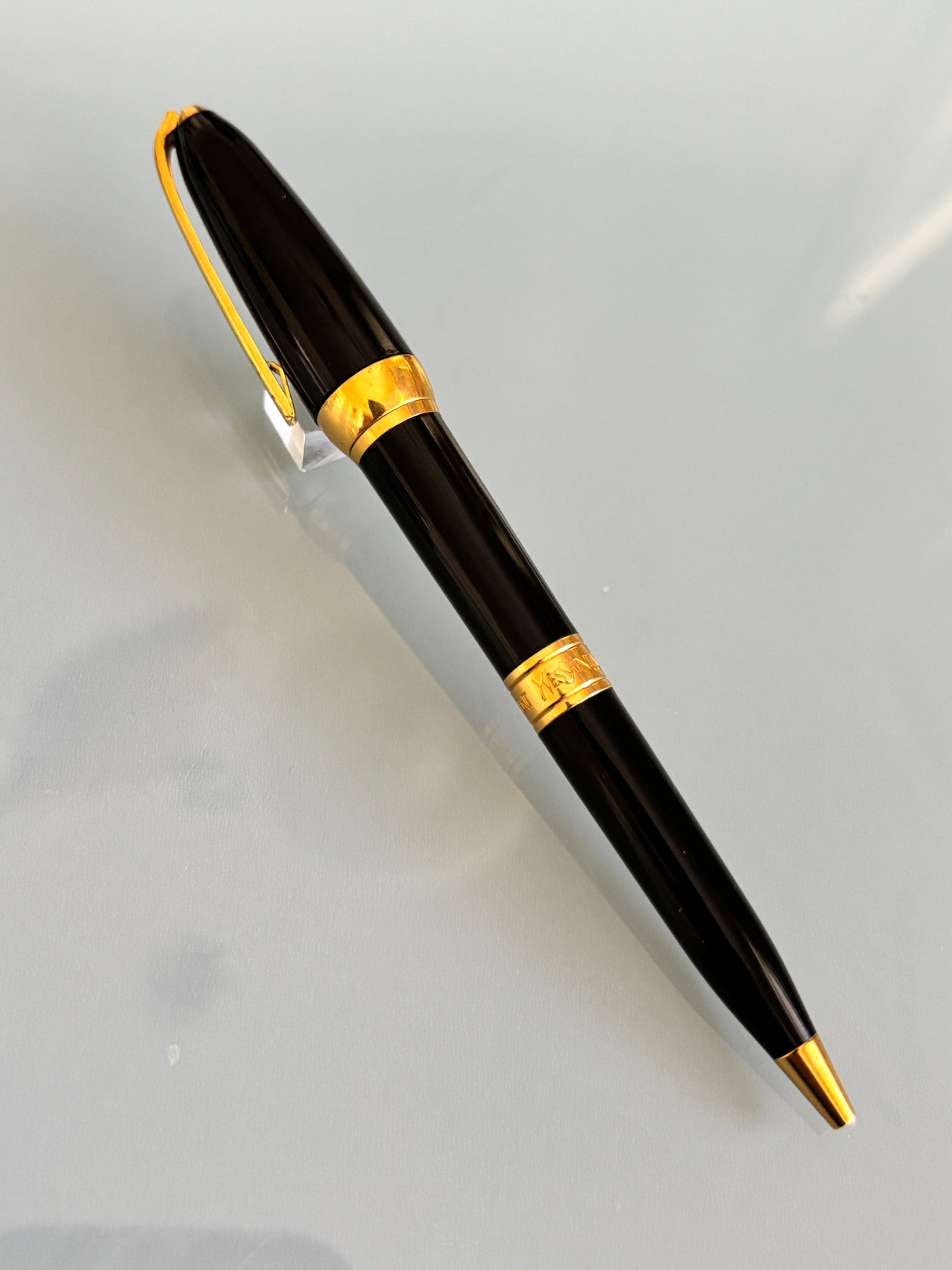 Yves St Laurent Black gold trim Made in France - Ball Pen