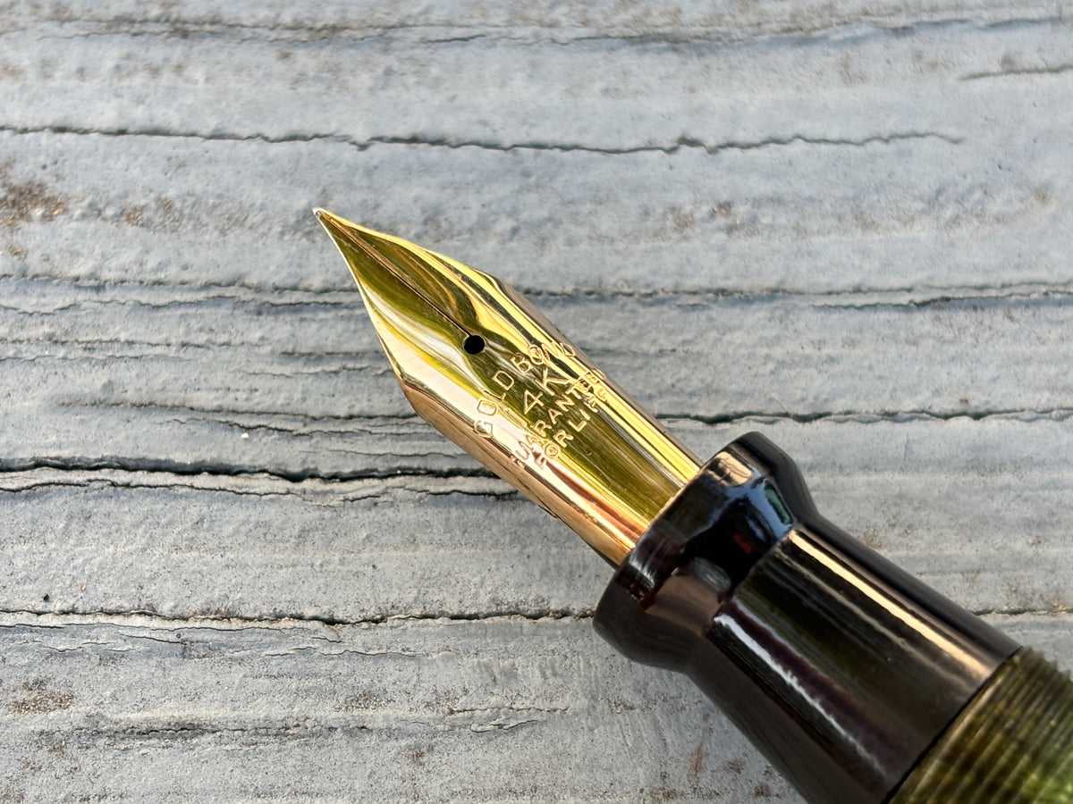 Gold Bond Green jade Stonite - Fountain Pen