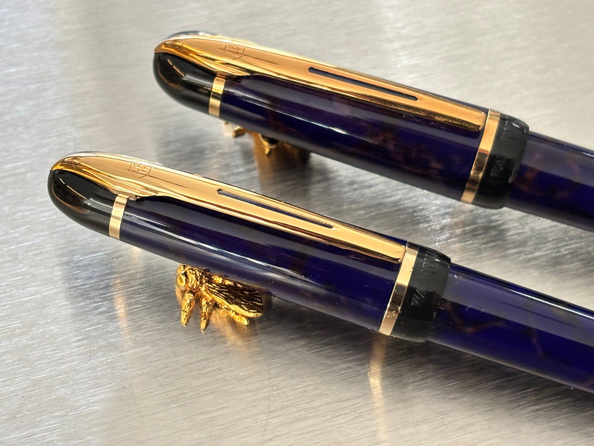 Waterman Phileas Blue marble Set - Pencil and Fountain Pen