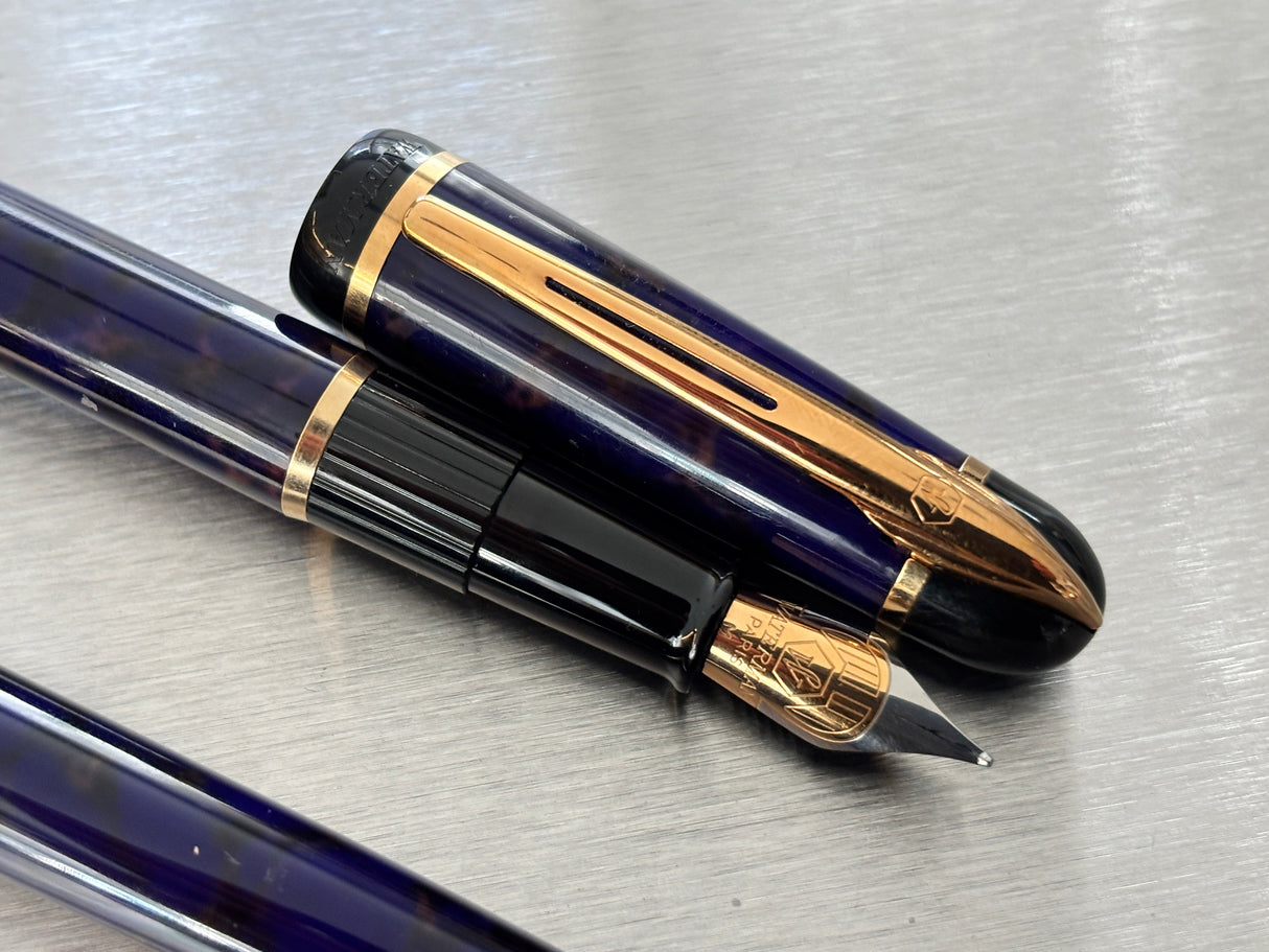 Waterman Phileas Blue marble Set - Pencil and Fountain Pen