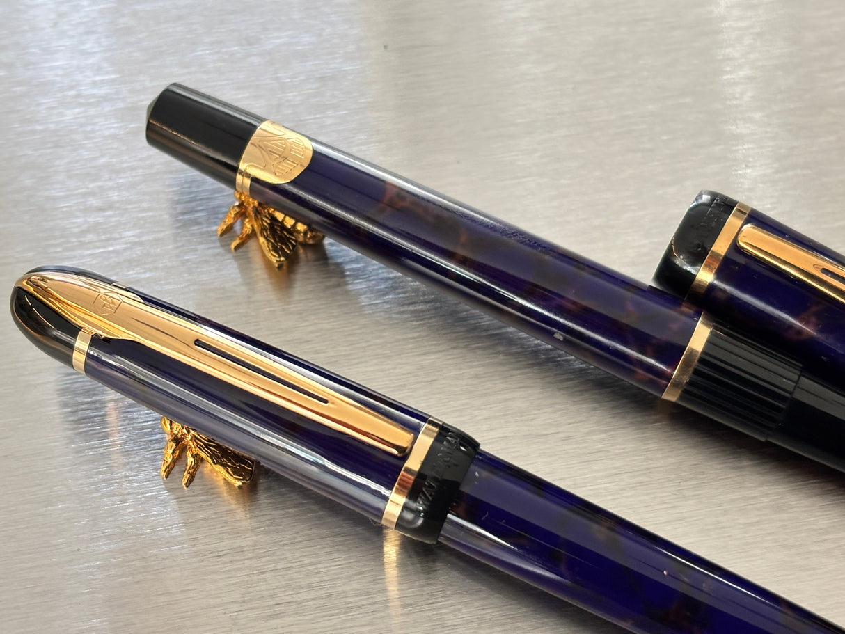 Waterman Phileas Blue marble Set - Pencil and Fountain Pen