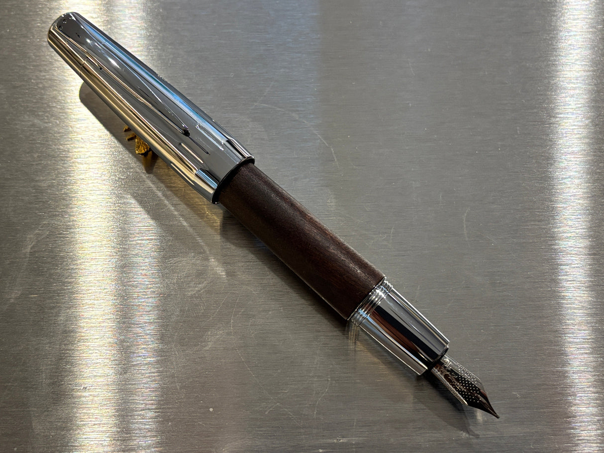 Jimmy - Faber Castell E-Motion Burlwood chrome cap - Fountain Pen