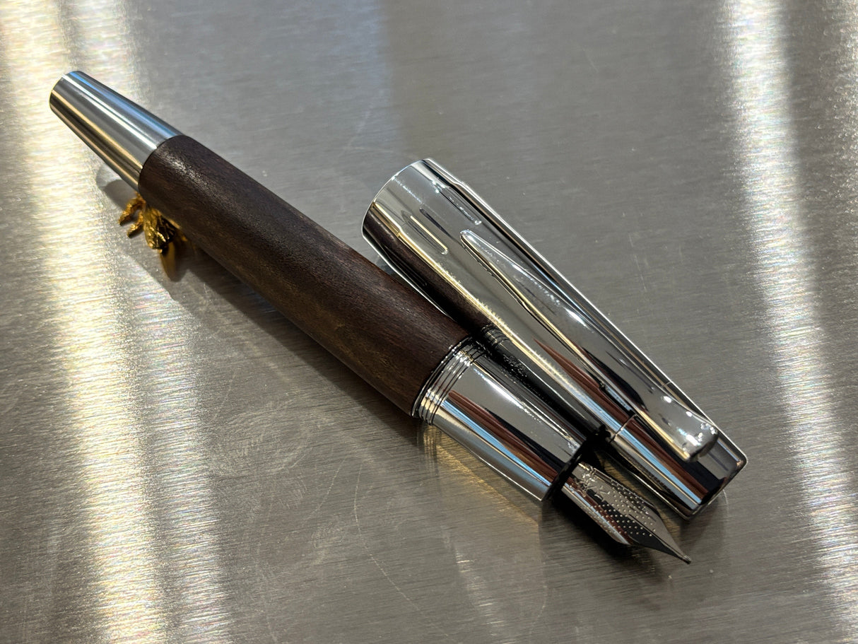 Jimmy - Faber Castell E-Motion Burlwood chrome cap - Fountain Pen