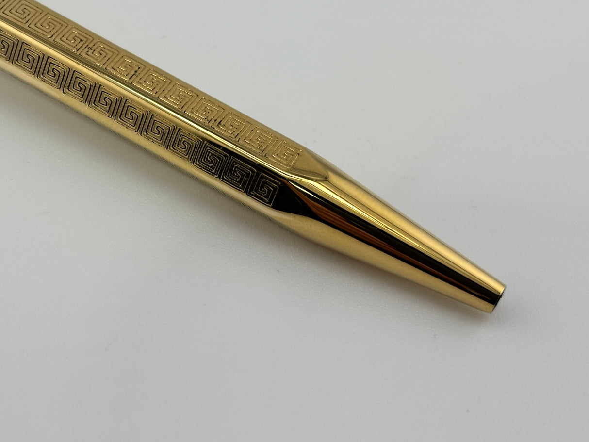 Caran d'Ache Ecridor Ball Pen Gold Plated Greek Pattern - Ball Pen