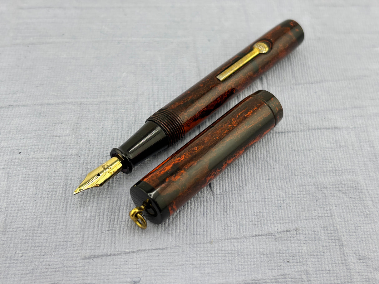 Diamond Point Lady ring top Brown Mottled - Fountain Pen