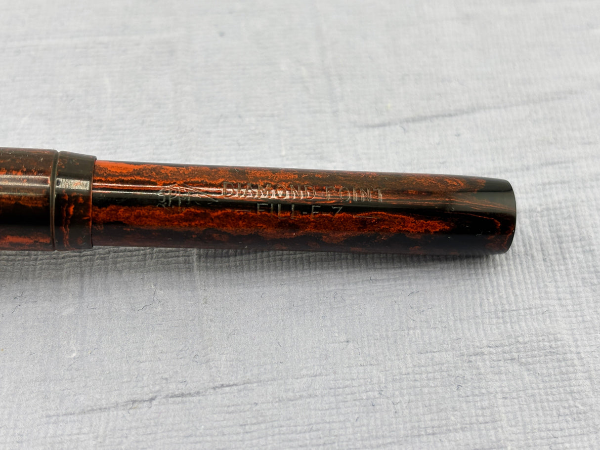 Diamond Point Lady ring top Brown Mottled - Fountain Pen