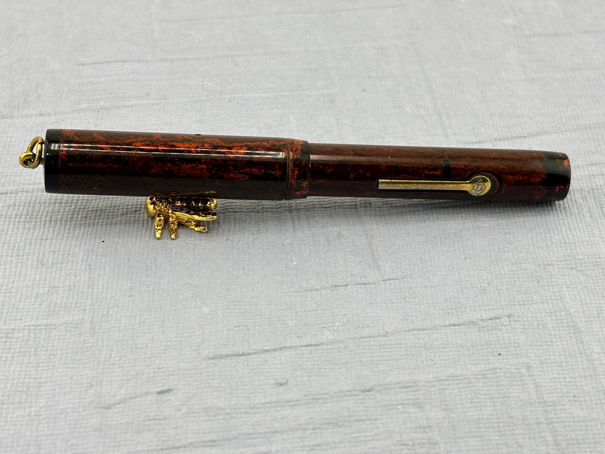 Diamond Point Lady ring top Brown Mottled - Fountain Pen
