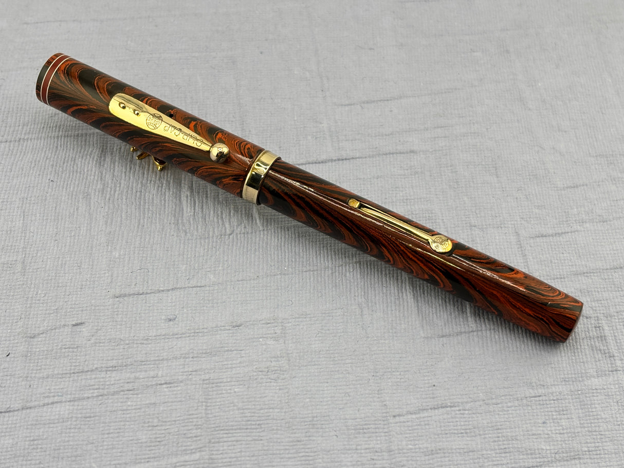 Waterman # 7 Red Ripple Hard Rubber - Red cap Band - Photo speaks !!