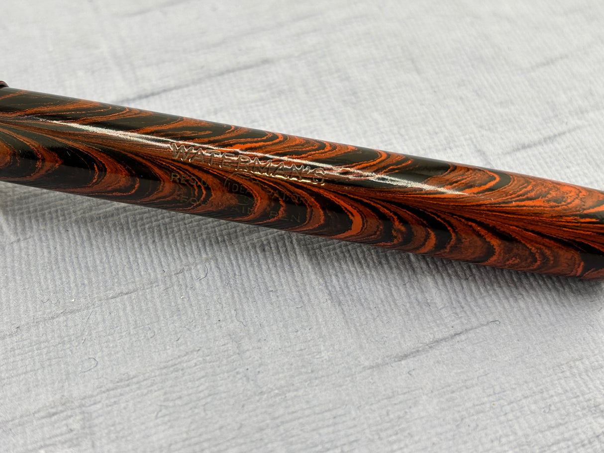 Waterman # 7 Red Ripple Hard Rubber - Red cap Band - Photo speaks !!