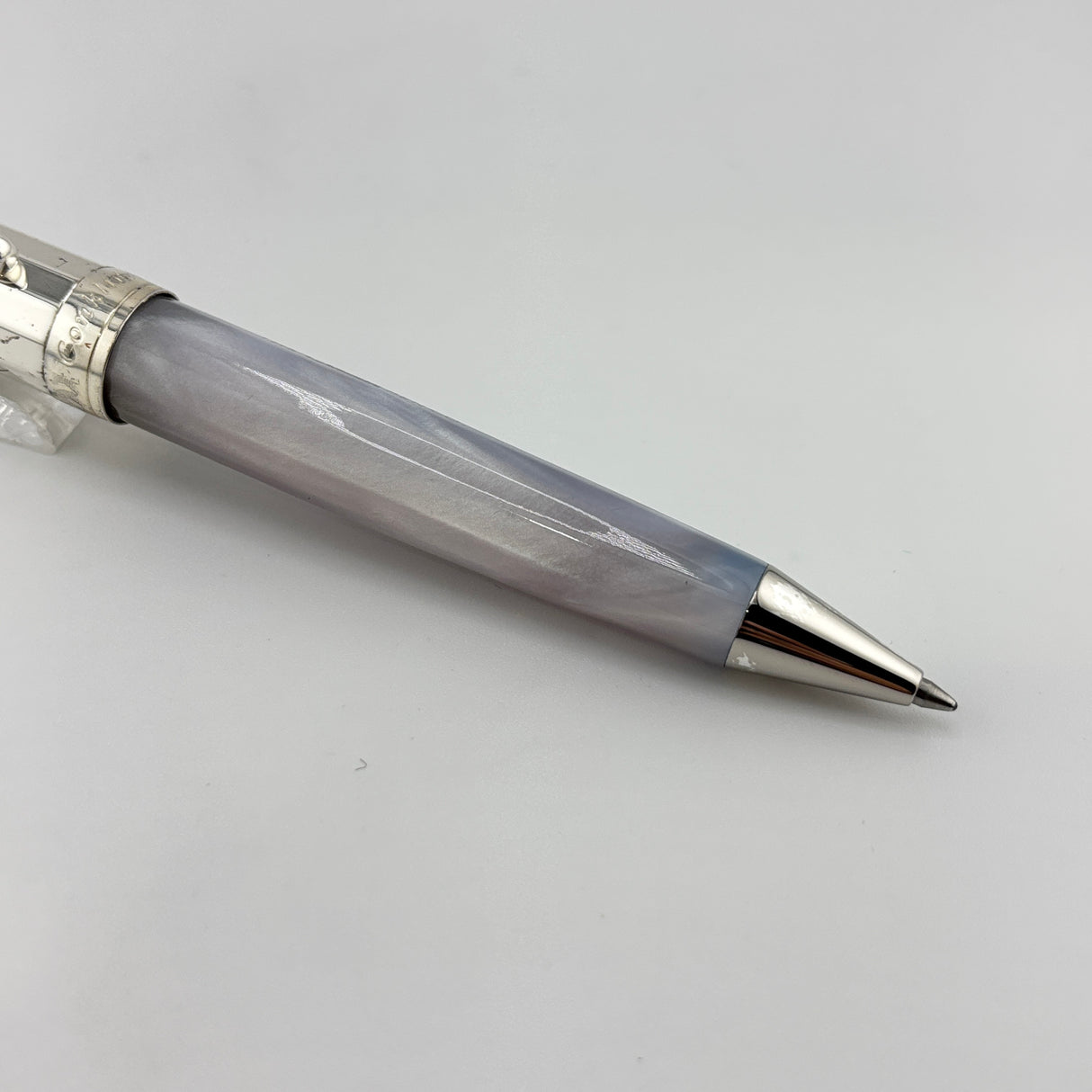 Conklin Coronet Collection Faceted cap silver ice blue barrel - Ball Pen