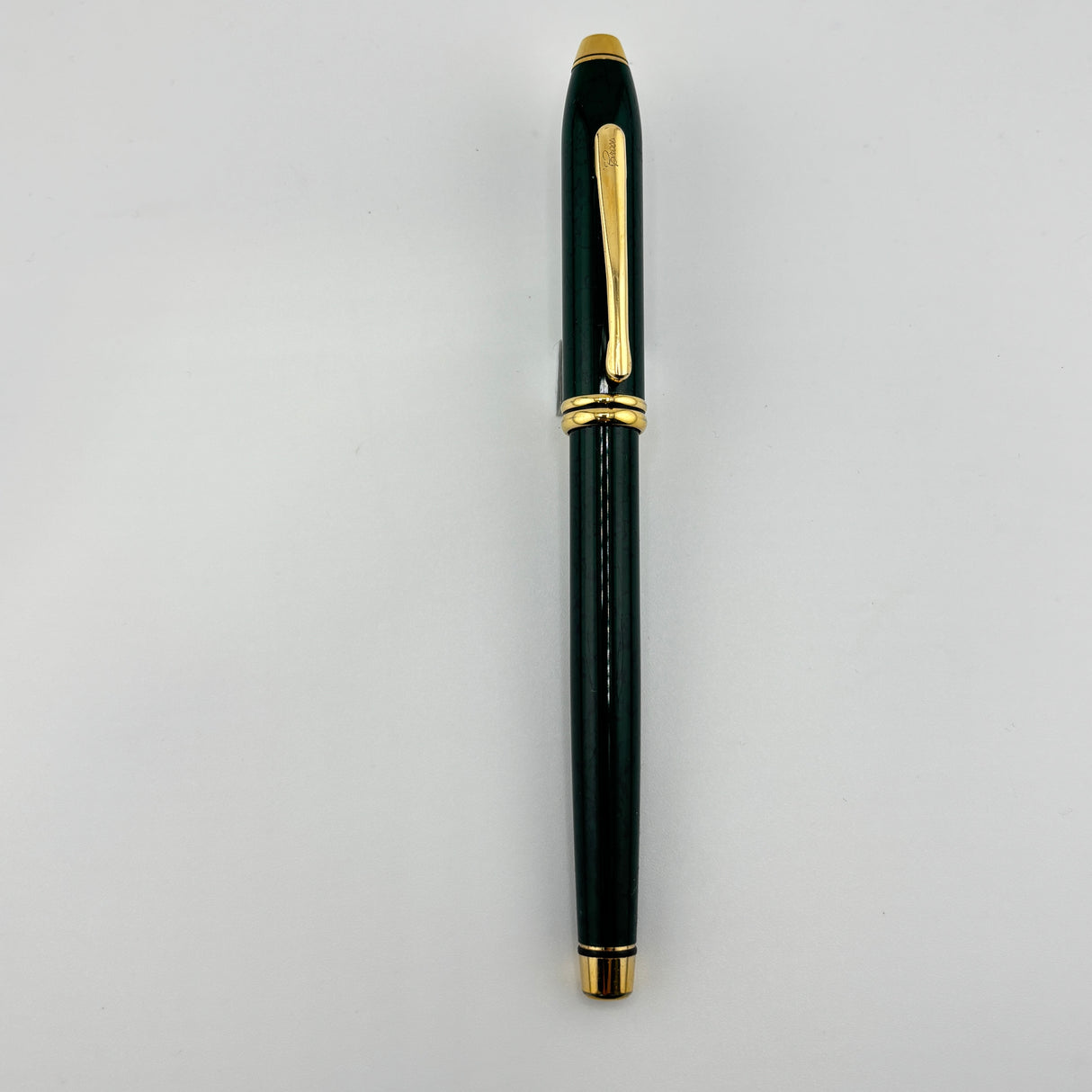 Cross Townsend Dark Green Gold trim and clip - Roller Ball