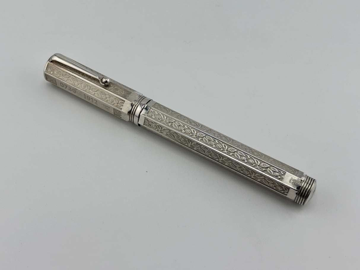 Montegrappa Reminiscence 80th Anniversary (1912 – 1992) Limited Edition Sterling Silver Fountain Pen - Fine 18kt Gold Nib