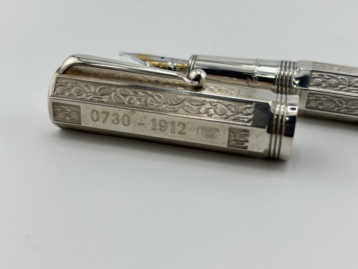 Montegrappa Reminiscence 80th Anniversary (1912 – 1992) Limited Edition Sterling Silver Fountain Pen - Fine 18kt Gold Nib