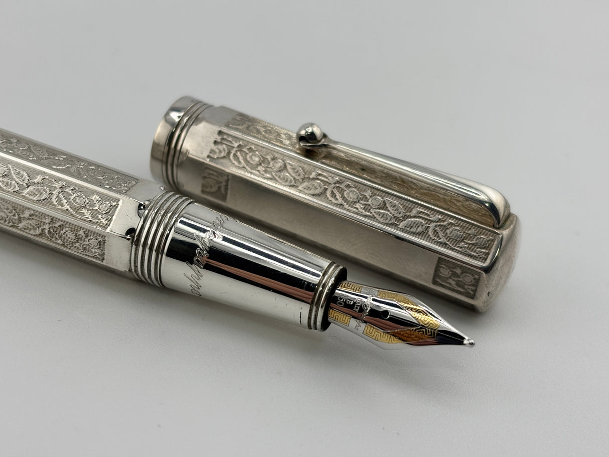 Montegrappa Reminiscence 80th Anniversary (1912 – 1992) Limited Edition Sterling Silver Fountain Pen - Fine 18kt Gold Nib