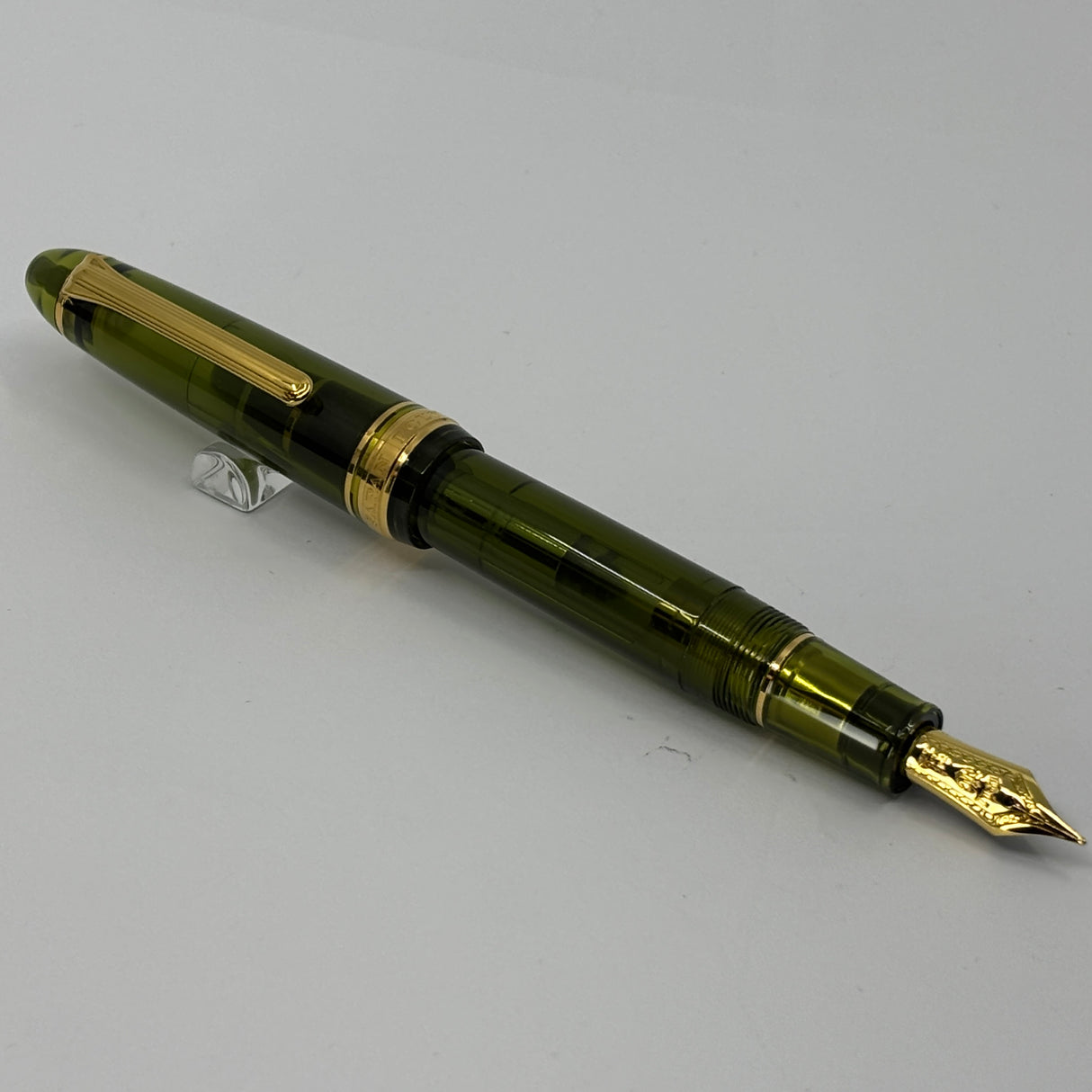 Sailor 1911 Large Kagero Green Transparent Fountain Pen - Broad 21kt Gold Nib