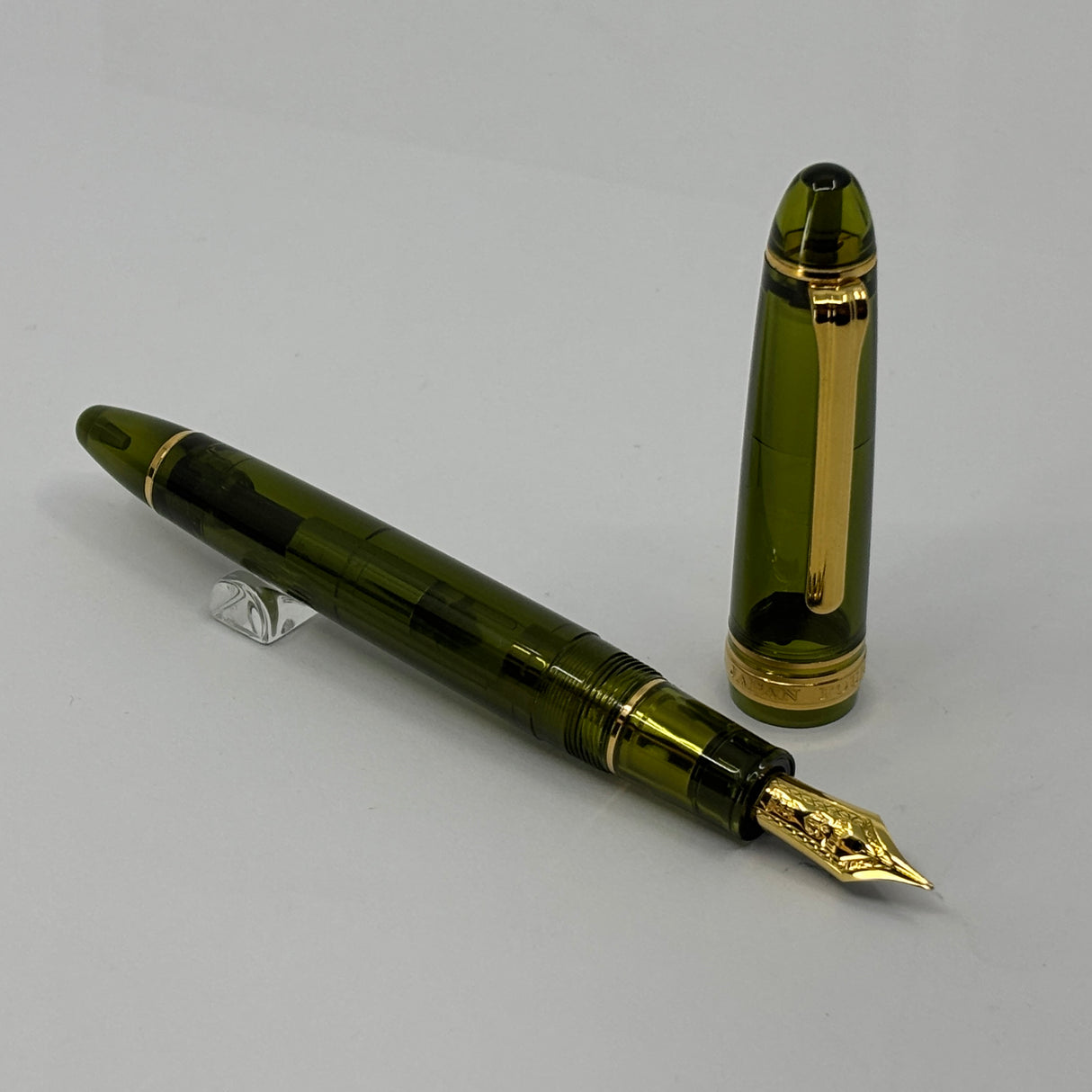 Sailor 1911 Large Kagero Green Transparent Fountain Pen - Broad 21kt Gold Nib