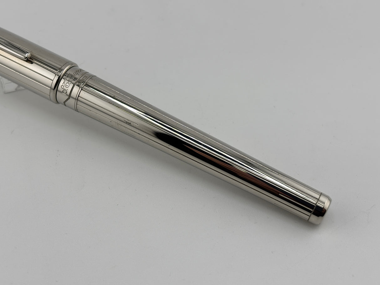 ST Dupont Orpheo Full Size Palladium Plated Fountain Pen - Medium 18kt Gold Nib