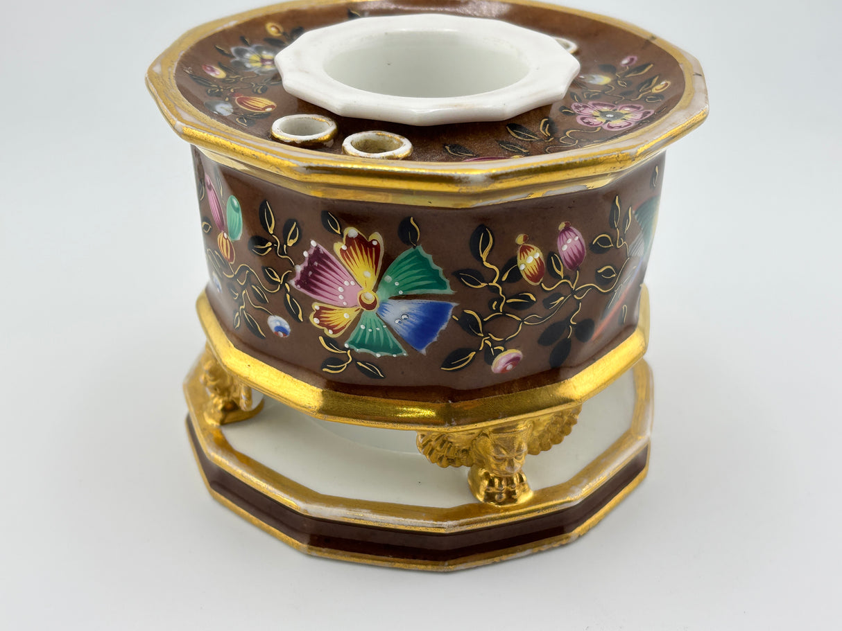 Inkwell Vintage circa 1880 excellent condition - Hand painted