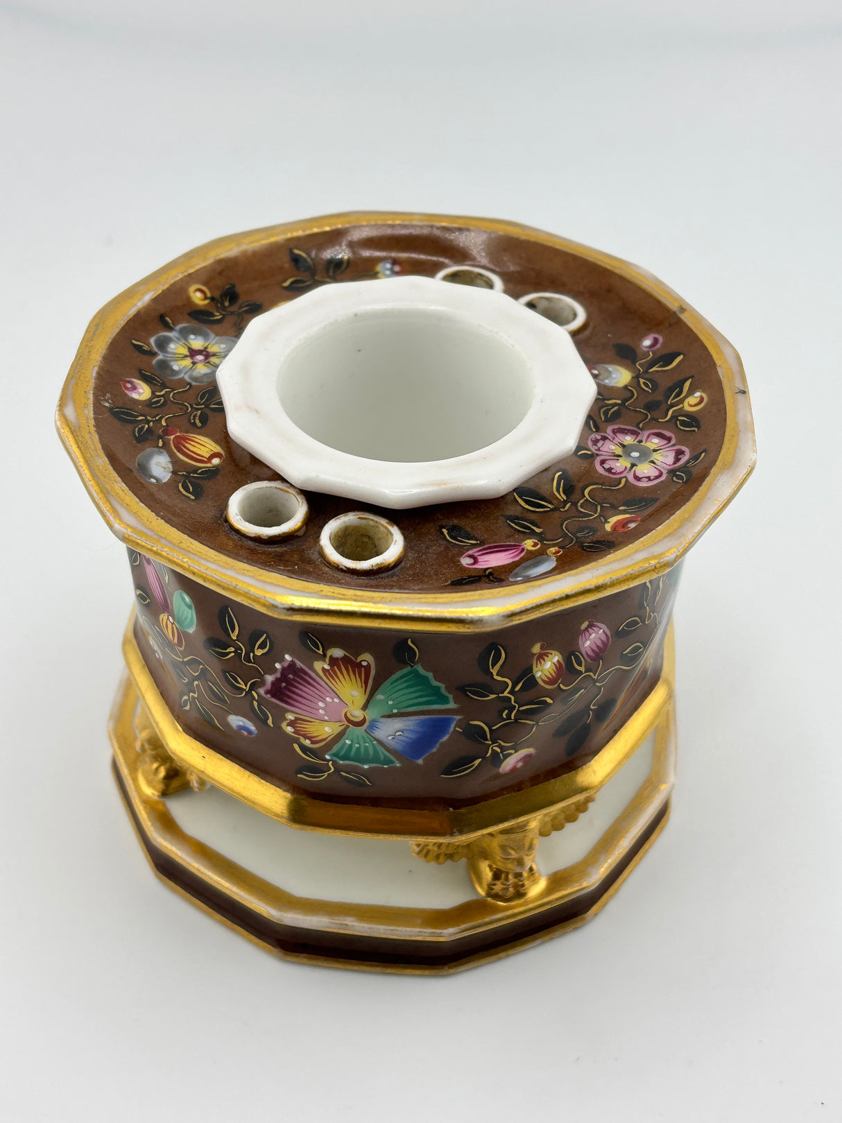 Inkwell Vintage circa 1880 excellent condition - Hand painted