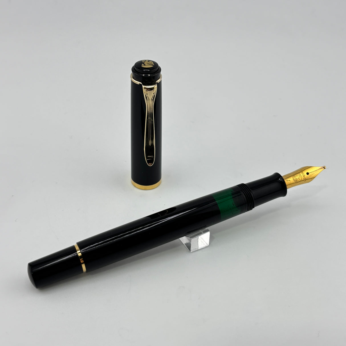 Pelikan M200 Black Steel nib rare double broad Italic - Fountain Pen