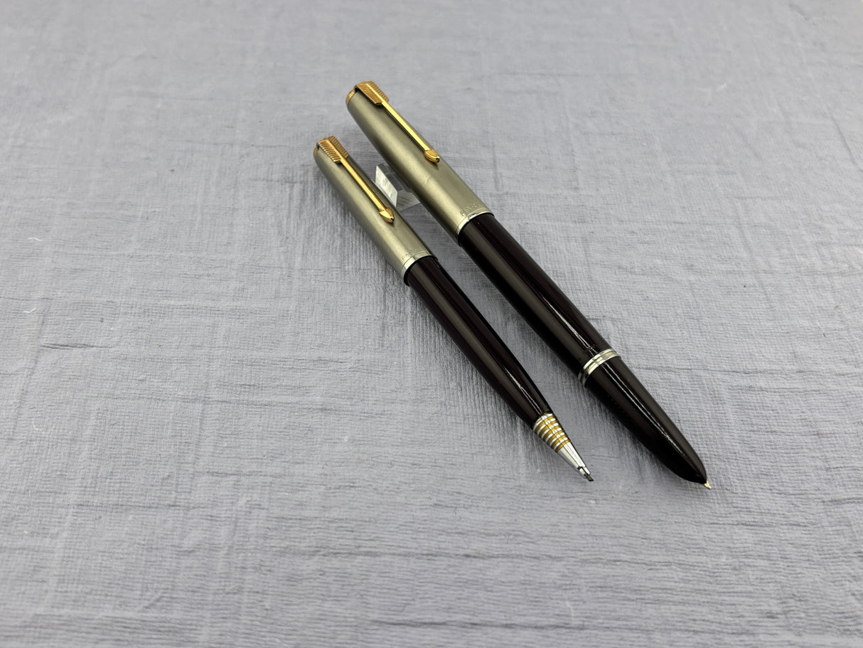Parker 51 Set Dark Blue Cap Aerometric - Fountain Pen and pencil