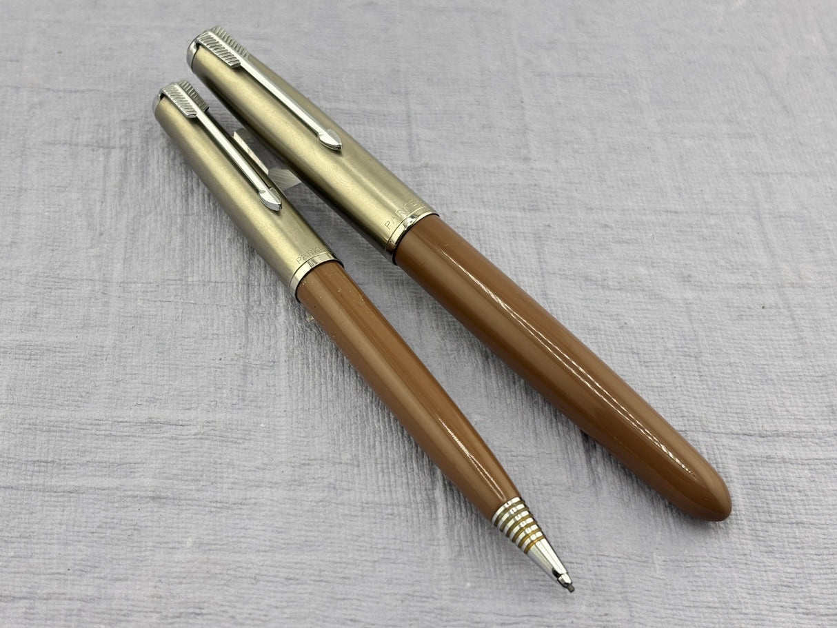 Parker 51 Set Cocoa Cap Aerometric - Fountain Pen and pencil