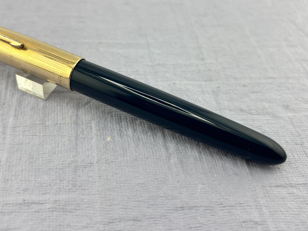 Parker 51 Navy Blue Gold Cap Fountain Pen