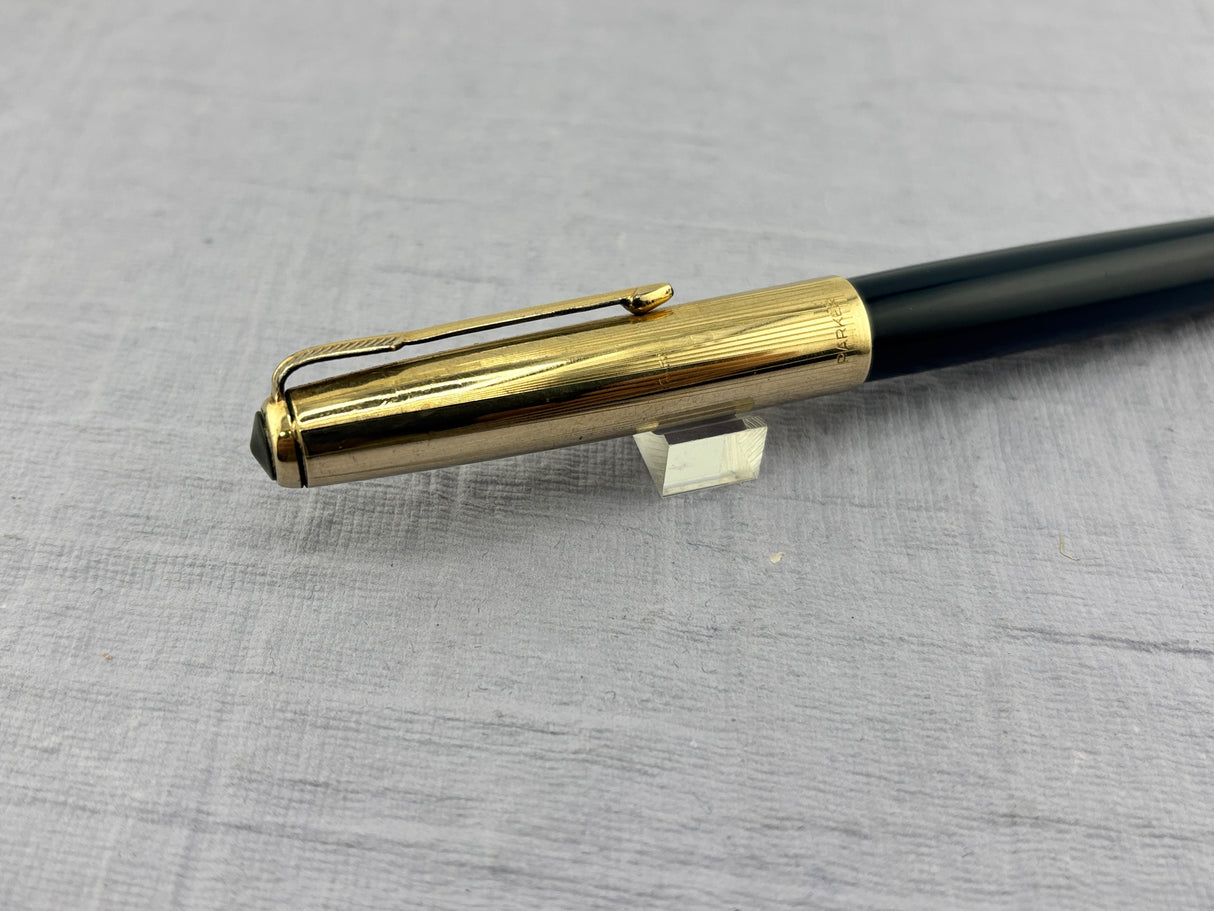 Parker 51 Navy Blue Gold Cap Fountain Pen