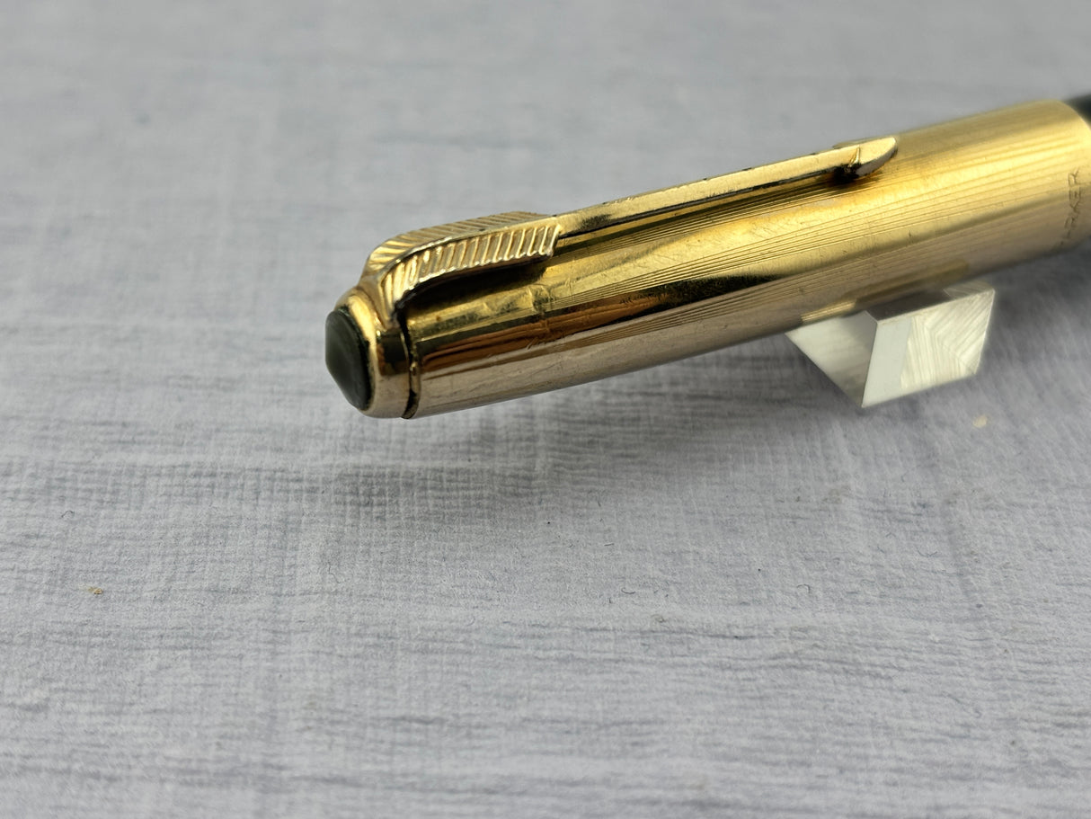 Parker 51 Navy Blue Gold Cap Fountain Pen