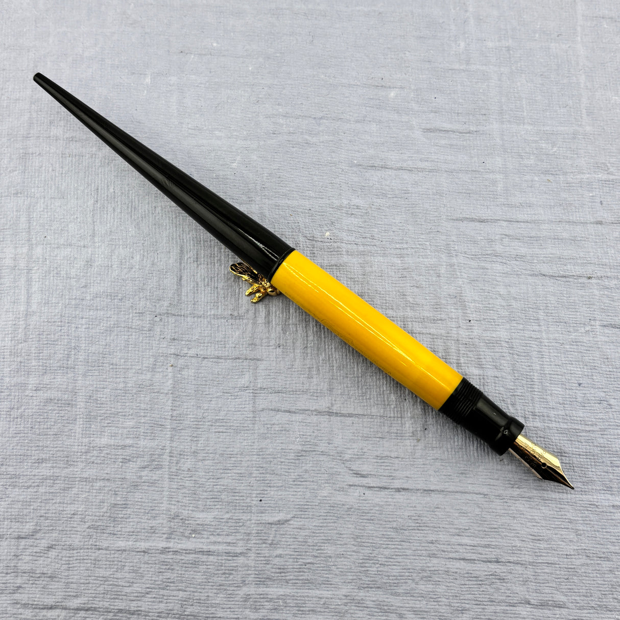 Parker Duofold Yellow Mandarin Desk Set Superb Art Deco Base - Fountain Pen