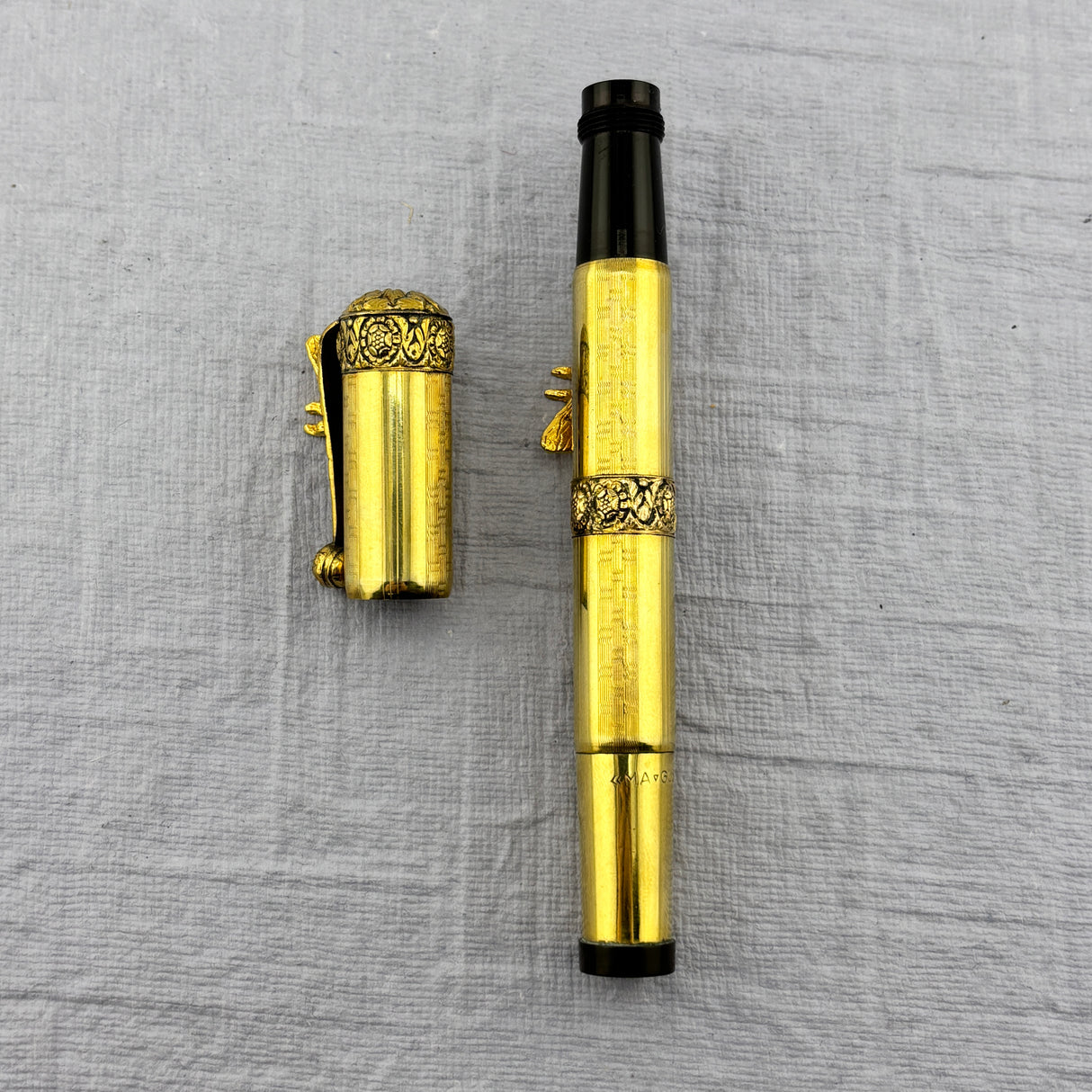 Magus Safety Fountain Pen 18 Carat Rolled Gold with Original Box