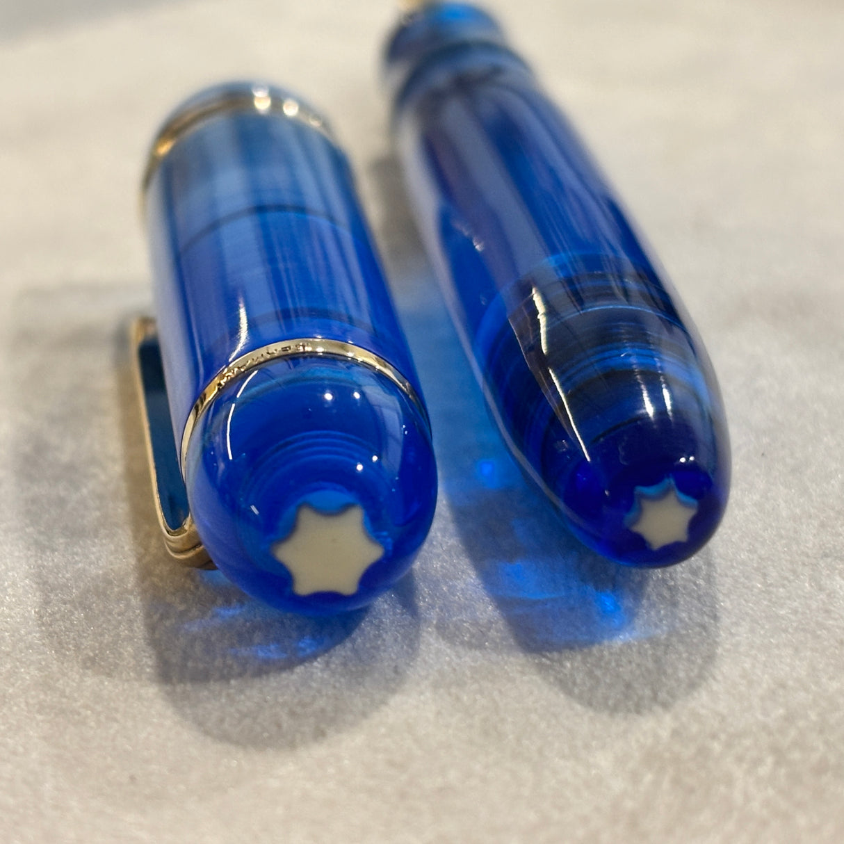 Montblanc 149 Meisterstuck Style Customized by Brad Torelli as a Blue Demonstrator - Vacuum filler - A true piece of art !!