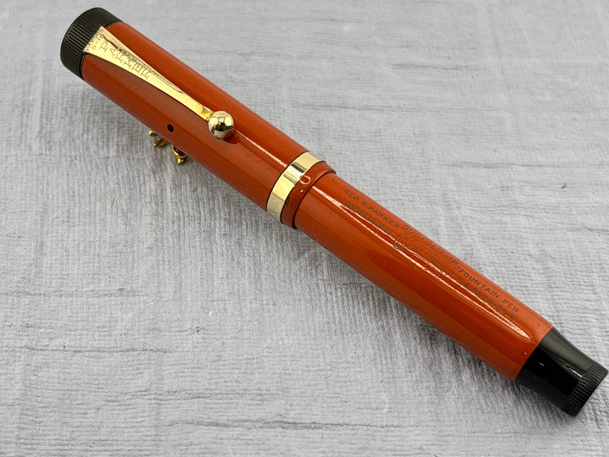 Parker Duofold Junior Red Hard Rubber - Fountain Pen