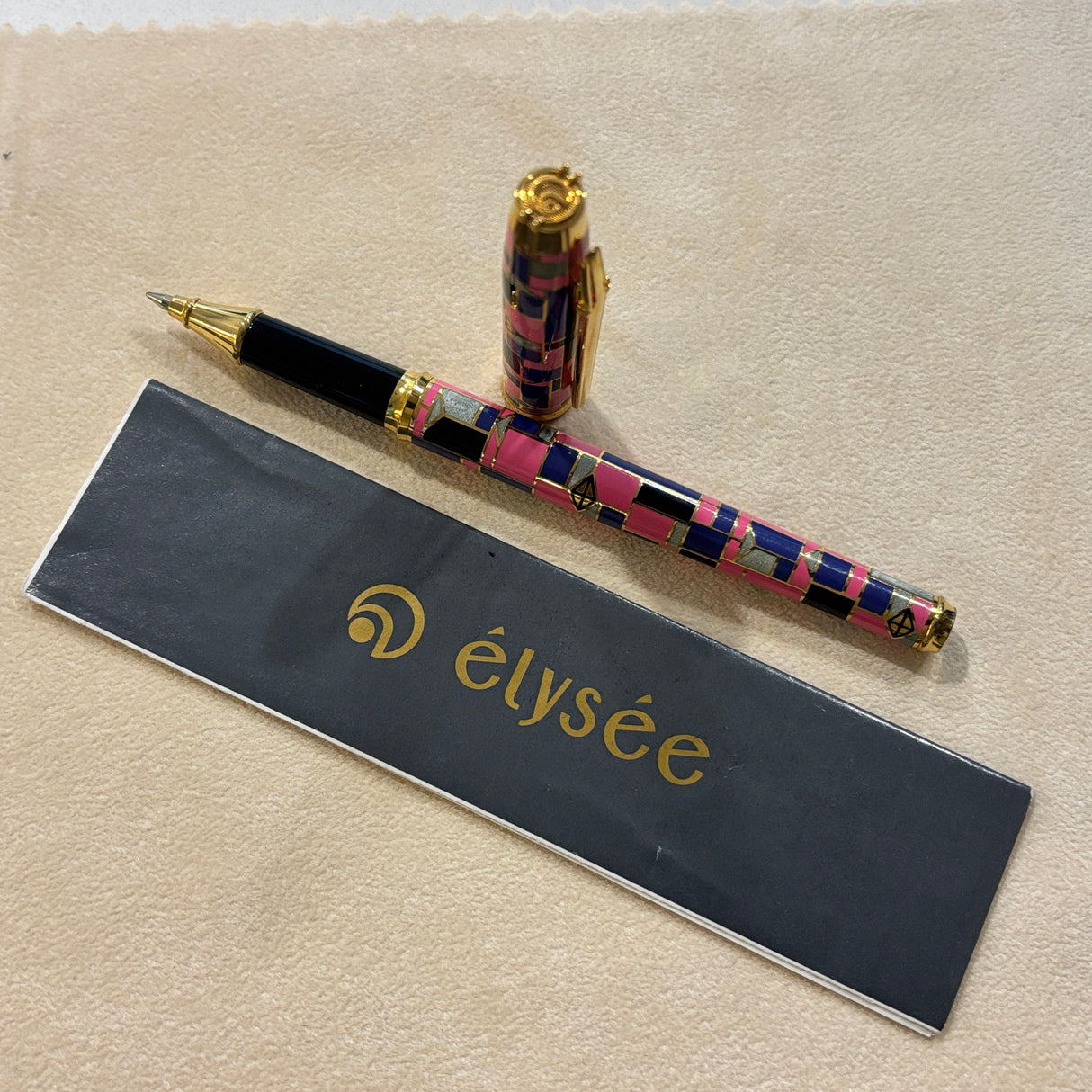 Elysee Rollerball Chinese Lacquer Cloisonne Parthenon Vernissage Edition Circa 1990