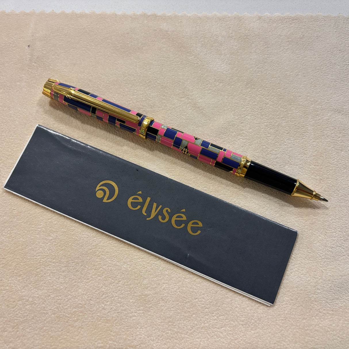 Elysee Rollerball Chinese Lacquer Cloisonne Parthenon Vernissage Edition Circa 1990